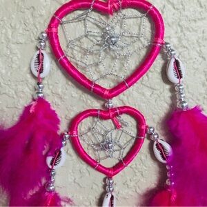 Hot Pink Heart Dreamcatcher Wall Decor